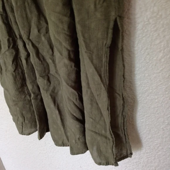 Staring At The Stars Olive Green Women's Skirt Boho Hippie Retro Flowing S Ties - Picture 4 of 7